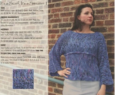 Vermont Fiber Designs Knitting Pattern 502 It's a Scarf It's a Sweater I 29"-69" - Image 1 of 2