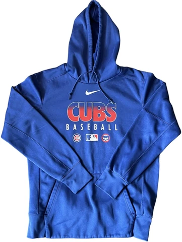 Nike Baseball Chicago Cubs Hoodie Sweatshirt MLB Therma M Medium Center Check Cover