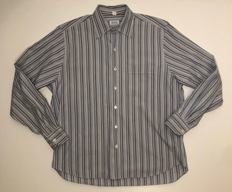 Barney’s New York Long Sleeve Button Up Mens Large Striped Made in Italy - Image 1 of 4