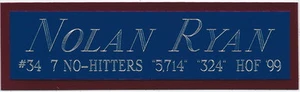 NOLAN RYAN RANGERS NAMEPLATE FO AUTOGRAPHED Signed BAT-Baseball-JERSEY-PHOTO-CAP - Picture 1 of 5