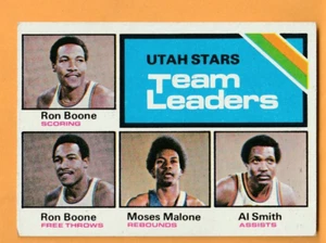 Moses Malone Ron Boone Al Smith Utah Stars 1975-76 Topps #286 - Imagen 1 de 2