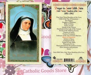 Saint St. Edith Stein with Prayer to St Edith Stein - Laminated Holy Card 290E - Picture 1 of 3