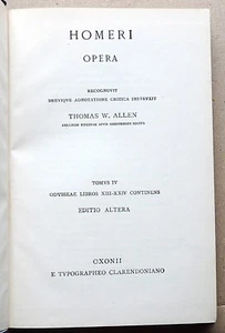 1900s HOMERI OPERA Tomus IV ODYSSEAE XIII-XXIV Allen OUP HB VGC Homer Odyssey - Imagen 1 de 2