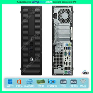 REFURBISHED HP WIN 11 INTEL i7 WI-FI 1TB SSD 32GB OFFICE MEMORY FIXED DESKTOP PC - Picture 1 of 6