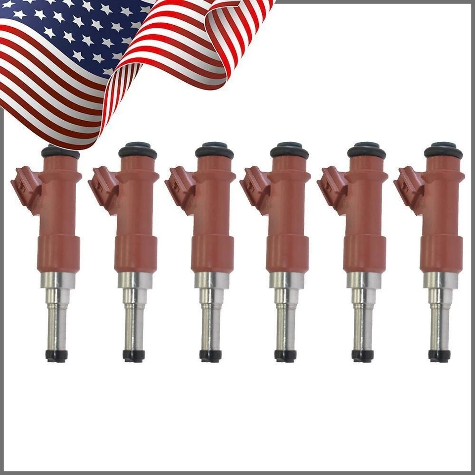 OEM DENSO 6 FUEL INJECTORS FOR AVALON CAMRY HIGHLANDER RAV4 SIENNA RX ES 3.5L V6 - Image 1 of 4