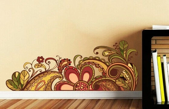 Calcomanía de flores, pegatina de pared de ramo, calcomanía de pared de plantas, decoración del hogar de jardín de flores  Foto 1 de 4