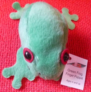 AUSTRALIAN ANIMAL FUNDRAISER GIFT GREEN TREE FROG Soft Material FINGER PUPPET - Picture 1 of 1
