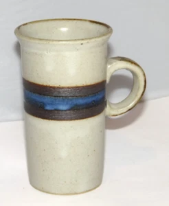 Otagiri Demitasse Small Speckled Stoneware Brown Blue Stripe Vintage 4oz. - Picture 1 of 7