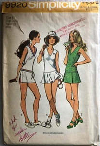 Vintage 1972 Simplicity 9920 UNCUT Misses Gr. 8 Tenniskleid Röcke Unterhose Muster - Bild 1 von 2