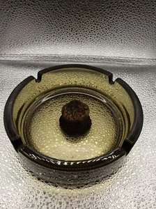 Vintage Made In France Glass Pipe Smokers Ashtray With Center Core - Picture 1 of 9