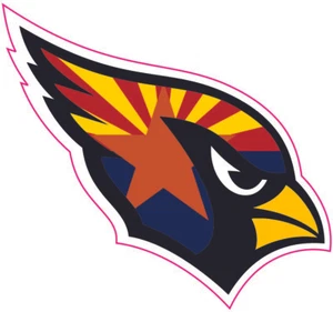 Arizona Cardinals Inspired State Flag Mini Football Helmet Decals - Picture 1 of 3