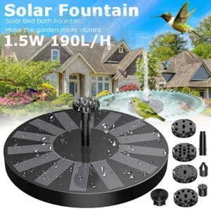 Solarpumpe Solar Springbrunnen Fontäne Gartenbrunnen Teichpumpe Wasserspiel 1.5W - Bild 1 von 14