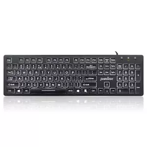 PERIBOARD-317 Wired Backlit USB Keyboard Big Print Letter with White Illumina... - Picture 1 of 7