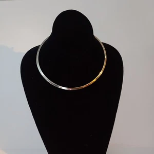 925 Mexico Choker Torc Halskette flach Sterling Silber Halsband MCM Modern Minimal - Bild 1 von 10