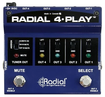 RADIAL ENGINEERING 4 PLAY Multi-Channel Live or Studio Instrument Direct Box - Image 1 of 4