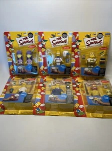 The Simpsons Series 8 6 Action Figure Set New 2002 TV Playmates Bart Amricons - Picture 1 of 7