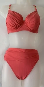 Bleu Rod Beattie Two Piece Swimsuit Top 34D Bottoms 10 Pink - Picture 1 of 8