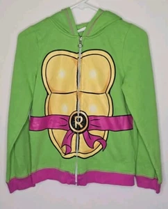 TMNT Teenage Mutant Ninja Turtle Kostüm Hoodie Mädchen XL Full Zip grün pink - Bild 1 von 11