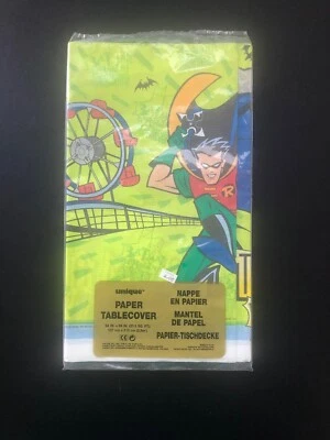 Mantel de papel único 1997 54” X 84” Batman & Robin Carnival Capers nuevo en paquete sistema operativo Foto 1 de 4