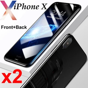 x2 Anti-scratch 4H PET film screen protector for Apple iPhone X Front and Back - Picture 1 of 6