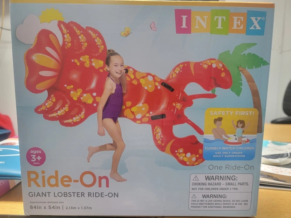 Intex Ride-On Inflatable Giant Lobster 84in x 54in Pool Float Toy NEW / SEALED - Image 1 of 1