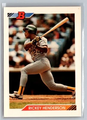 1992 Bowman #166 Rickey Henderson - Image 1 of 2