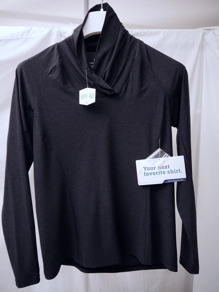 NOVA blusa Sierra Designs conversível gola alta manga longa roupa ativa UPF40 GG nova com etiquetas - Imagem 1 de 4