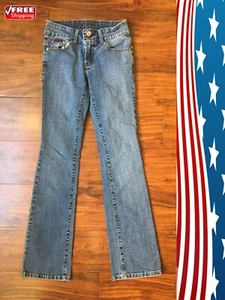 C'EST TOI  Women's Stretch Low Rise Bell Bottom Jeans Size 0 / W24 X 29.5 - Picture 1 of 10