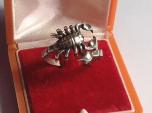 Anello Uomo Scorpione Argento Sterling 925 Misura 22 – Pesante 6,05g Gioielli Gotici - Foto 1 di 8