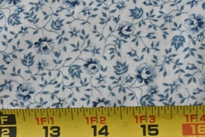 23" lang, Vintage, blau Kaliko auf cremeweiß leichter Baumwolle, P9712 - Bild 1 von 5