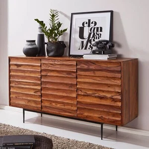 FineBuy Sideboard Sheesham Landhaus Kommode Holz Massiv Anrichte Standschrank  - Bild 1 von 5