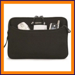 Black 10" Laptop Netbook Case Neoprene Sleeve w/ Pocket - Picture 1 of 1