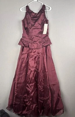 Vestido de fiesta vintage inspirado en Dave & Johnny fiesta graduación 9/10 vino organza EE. UU. Foto 1 de 4