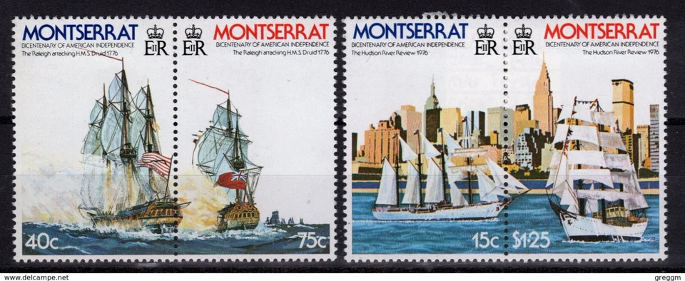 Montserrat Conjunto de Sellos para Celebrar el Bicentenario de la Revolución Americana Foto 1 de 1