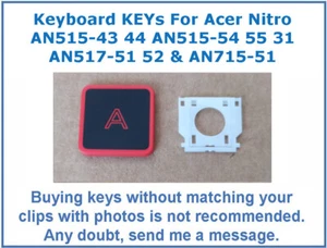 LLAVE de teclado para Acer Nitro 5 7 AN515-43 44 54 55 AN517-51 52 AN715-51 etc serie - Imagen 1 de 12