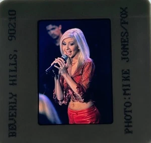 BEVERLY HILLS 90210 35mm Promo Slide Christina Aguilera Singing FREE US SHIPPING - Picture 1 of 1
