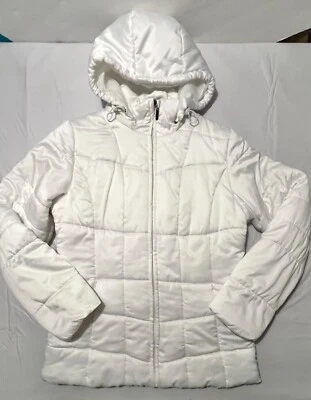 Chaqueta acolchada con capucha Style and myCo para mujer con capucha extraíble bolsillos con cremallera talla L Foto 1 de 4