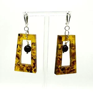 USA Handmade Amber Earrings large Vintage Unique Jewelry Gift for Her Baltic - Picture 1 of 3