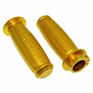 Motorcycle Grips Harley Davidson 1" Handlebar - Quick Throttle Twist - Gold Ano - Picture 1 of 1