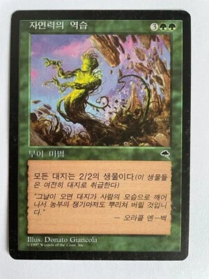 MTG KOREAN TEMPEST NATURE REVOLT NM MAGIC THE GATHERING ENCHANTMENT RARE GREEN - Image 1 of 4