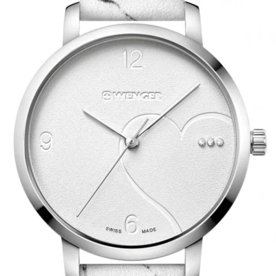 NUEVO RELOJ WENGER SUIZO HECHO EN EL EJÉRCITO PARA MUJER ESFERA BLANCA CRISTALES CUERO CUARZO 109 Foto 1 de 4