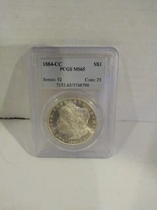 1884 CC Morgan Silver Dollar MS65 Pcgs Carson City Coin *Money - Picture 1 of 2