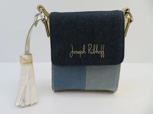 Joseph Ribkoff Shoulder Bag Blue Denim Gold Press Stud Buckle Strap - Like New ! - Picture 1 of 9