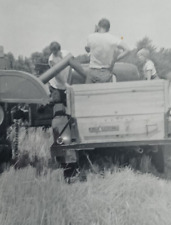 c.1950's Small Wheat Harvest Family Truck Farm Cowboy Vintage Antique Photo