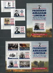 Papua New Guinea 2011 ☀ Abraham Lincoln 1423/1426+BF108/109 Full Set ☀ MNH** - Picture 1 of 1