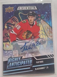 22/23 Credentials Highly Anticipated Filip Roos Autograph - Picture 1 of 2