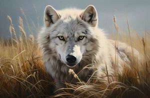 Pintura al óleo de paisaje de lobo animal decoración del hogar arte de pared lienzo impresiones cuadro 07 - Imagen 1 de 6