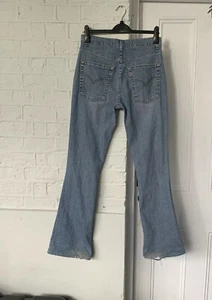 Levi 525 W31 L32.5 (label 32x34) Bootcut Flare High Waist Blue Denim JEANS - Picture 1 of 12