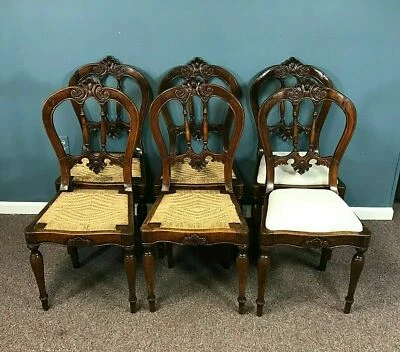 Set of 6 18th Century Italian Carved Dining Chairs - Image 1 of 4