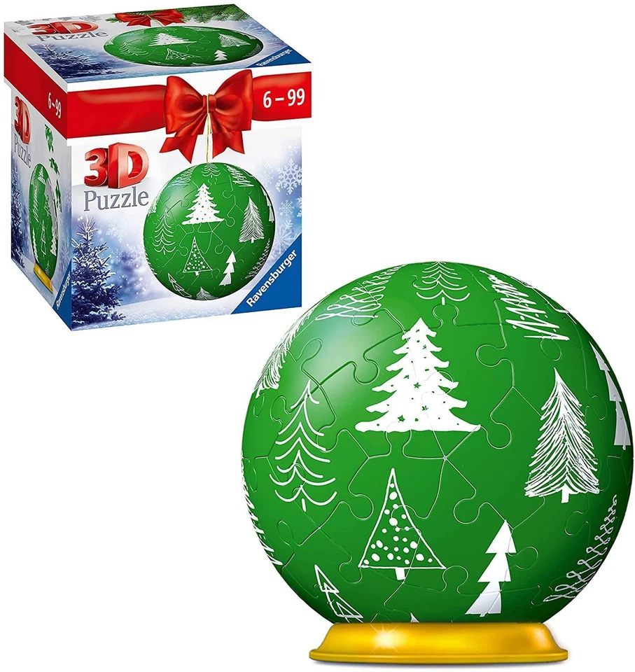 Ravensburger Winter Green Christmas Bauble 3D Puzzle-Palla (54 Pezzi) - Immagine 1 di 1
